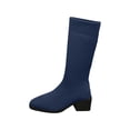 thumbnail image 2 of Women's Knee High Boots Stretch Square Toe Chunky Block Heel Long Boots for Women Comfortable Breathable Womens Boots, 2 of 9