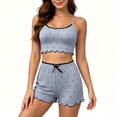thumbnail image 4 of GUACER Womens Polka Dot Pajama Sets with Scallop Trim Trendy Adjustable Camisole & Shorts Sleepwear, 4 of 7