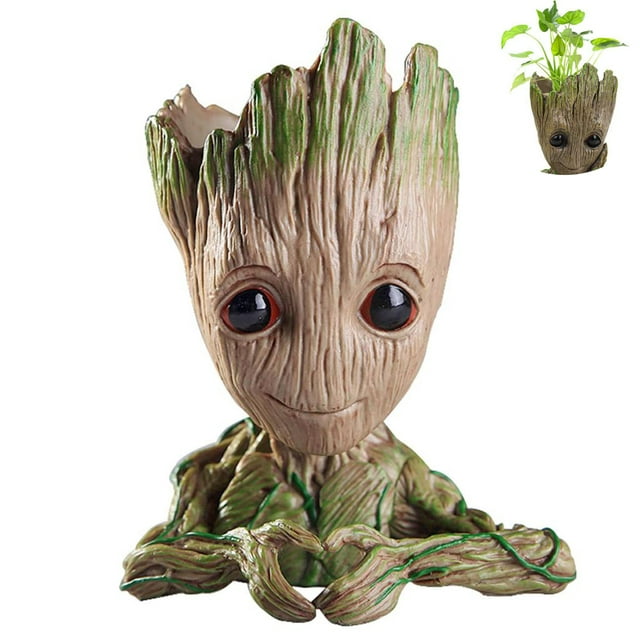 Baby Groot Flowerpot Heart Shaped Groot Planter Baby Groot Pen Holder Garden Pots