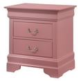 thumbnail image 2 of Glory Furniture Louis Phillipe 2 Drawer Nightstand in Pink, 2 of 7