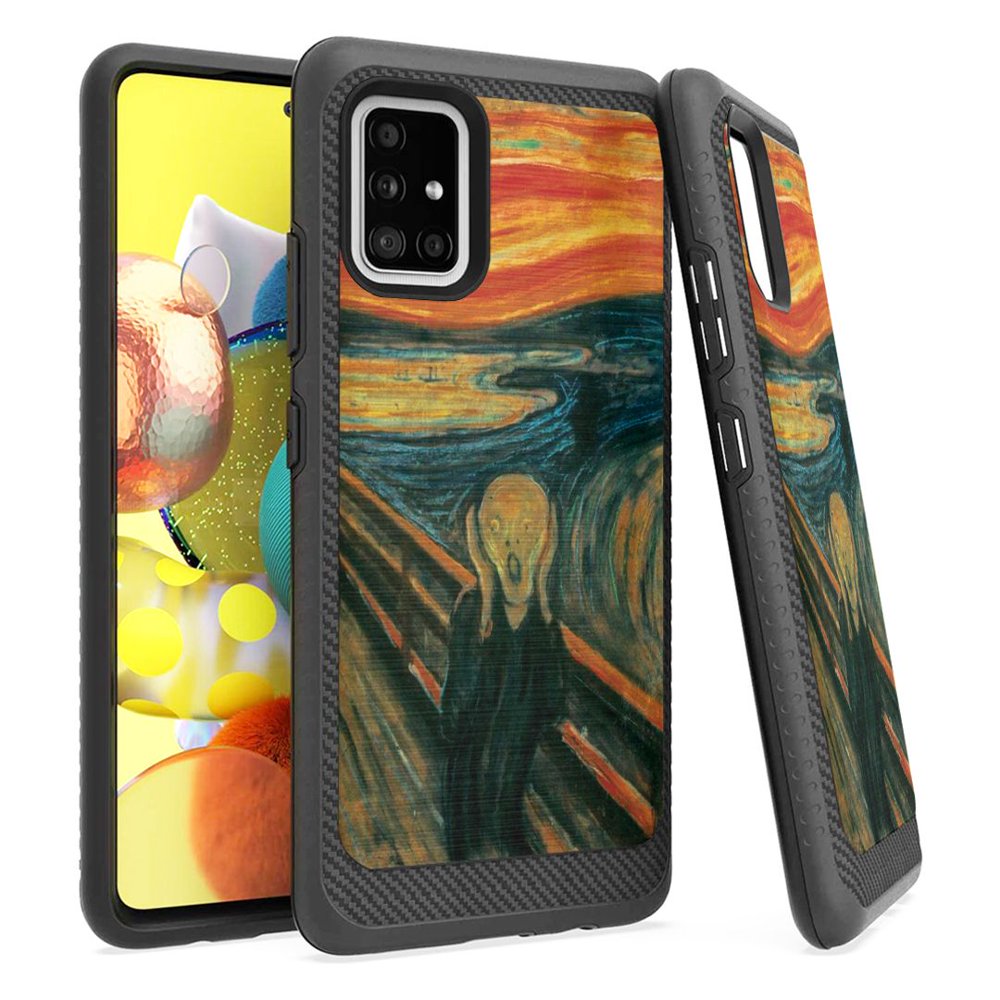 Capsule Case Compatible with Galaxy A51 5G [Men's Style Carbon Fiber Slim Thin Fit Heavy Duty