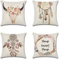 thumbnail image 1 of Linen printed pillowcase four piece set comfortable soft home decor detachable pillowcase, 1 of 4