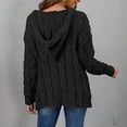 thumbnail image 6 of MSJbahu Chunky Fitted Womens Sweaters Black Solid V-Neck Cable Knit Long Sleeve Pullover Teens Tops Dressy, 6 of 7