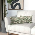 thumbnail image 6 of Brown Green Pillow Covers 12x20 Set of 2 Spring Summer Floral Minimalist Geometry Art Flower Rectangle Decorative Lumbar Throw Pillow Cases Outdoor Farmhouse Decor for Sofa Couch Bed, 6 of 6