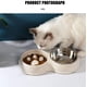 thumbnail image 2 of Comedero lento para perros y gatos de acero inoxidable, comedero para cachorros y agua antiasfixia, color blanco, 2 of 4