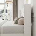 thumbnail image 6 of Sifurni Queen Size Velvet Lift up Hydraulic Storage Platform Bed Frame with Panel Upholstered Wingback Headboard, White, 6 of 13
