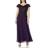 J Kara Womens Dress Plus Embellished Cowl Ball Gown Purple 14