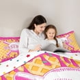 thumbnail image 4 of Erosebridal Hot Pink Dripping Waffle Pink Baseball & Bat Sketch Graphic Queen Comforter Set 3pcs, Sport Graphic Bedding Comforter Set for Girls Kids,Lightweight Room Decor, 4 of 6