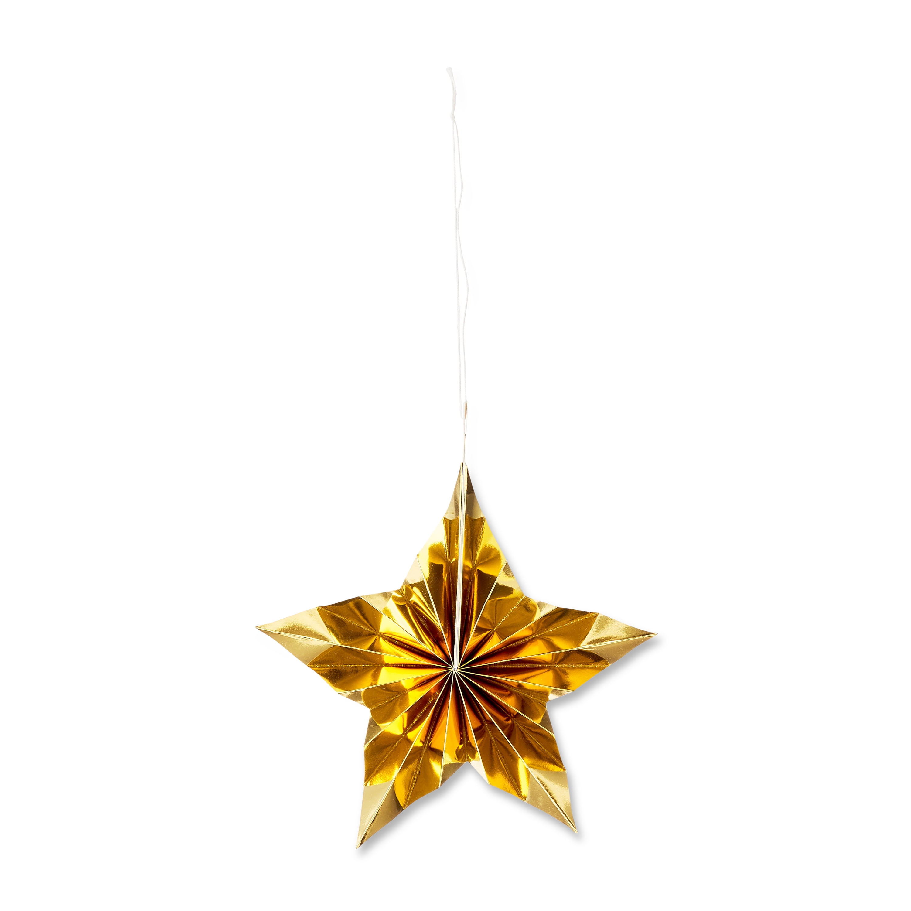Way To Celebrate Foil Star Hanging Decorations, Gold, 3-Piece Set, 7.5 in x 7.5 in, 12 in x 12 in, 15.5 in x 15.5 in
