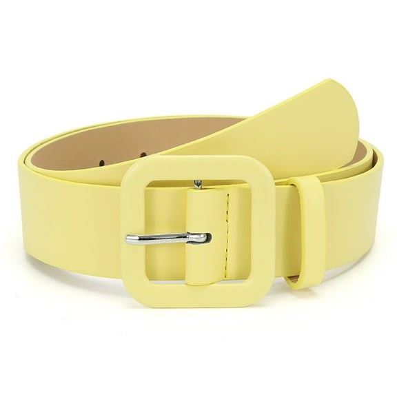 Colorful Square-Clasp Women's Belt, Soft PU Leather Adjustable Strap for Casual Outfits & Styles