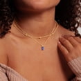 thumbnail image 3 of Turandoss September Birthstone Necklaces for Women 14K Gold Plated Dainty Sapphire Royal Blue Color Birthstone Layered Necklace Gold CZ Necklace Cute Women Jewelry Birthday Gifts, 3 of 7
