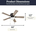 thumbnail image 2 of Prominence Home Alvina 44 Inch Indoor LED Ceiling Fan with Light and Pull Chain, Bronze, 2 of 12