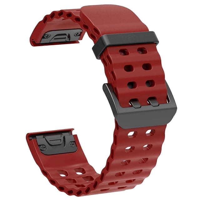 22mm Silicone Strap for Garmin Fenix 8 47mm Fenix E 47mm Quatix 7 Pro Multiple Holes Watchband - Gre