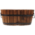 thumbnail image 2 of Wood Planter Pot Barrel Flowerpot Reusable Planter Holder Planter Wooden Planter Pot, 2 of 8