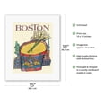 thumbnail image 2 of Boston Colonial Massachusetts - Vintage Travel Poster by David Klein c.1960s - Fine Art Rolled Canvas Print 11in x 14in, 2 of 4