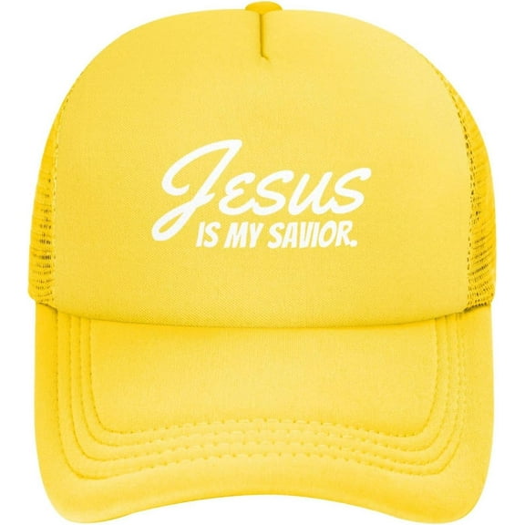 Jesus is My Savior Baseball Hats Classic Solid Color Adjustable Mesh Baseball Cap for Men Women Black