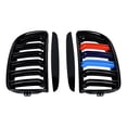 thumbnail image 3 of Astra Depot Gloss Black M-Color Front Kidney Grill Grille Dual Slats for BMW E90 E91 Sedan 4DR 323i 325i 328i Pre-LCI 2005-2008, 3 of 7