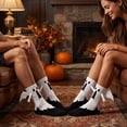thumbnail image 6 of Ouuluon Fun Halloween Ghost Devil Socks, 11 inch Cotton-Lined Magnetic Pull-on Mid-Calf Socks for Parties, 6 of 7