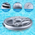 thumbnail image 3 of (Plata) Soporte inflable para bebidas, barra flotante, jugo, cerveza, bandeja para bebidas, ensalada de frutas, servidor de buffet, gran capacidad para piscina de verano al aire libre, playa, piscina,, 3 of 5