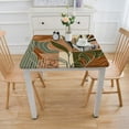 thumbnail image 3 of nygtbtfer Round Fitted Tablecloth Elastic Edged Table Cover, on Flax Wipeable Table Cloths for Kitchen Dining Party Tables, Leaves, 3 of 7