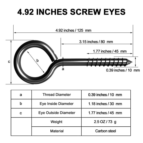 2.5 Inch Heavy Duty Eye Hooks 20 Pack Stainless Steel Eye Screws Screw In  Eye Ho