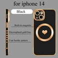 thumbnail image 2 of Magnetic Case for iPhone 14 Case for Women Men [ Compatible with MagSafe ], Cute Love Heart Soft Back Cover Raised Full Camera Lens Protection Phone Case for iPhone 14 (6.1") - Black, 2 of 14