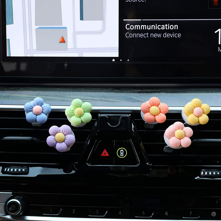 Set Di 6 Clip Per Bocchette Aria Auto A Forma Di Margherita - Con