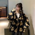 thumbnail image 4 of Abrigo con capucha de manga larga con cremallera para mujer, Chaqueta de felpa con estampado en forma de corazón Harajuku, ropa de calle gruesa y cálida para pareja, Invierno, 4 of 5