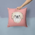 thumbnail image 2 of Dog Face Checkerboard Design Fabric Decorative Pillow, 2 of 4