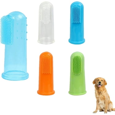Pet Finger Toothbrush for Dogs & Cats, 5Pcs Soft Silicone Pet Toothbrush Finger Brush for Teeth Cleaning, Dental Care for Puppies Cats and Small Pets