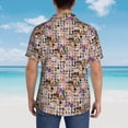 thumbnail image 4 of Fotbe dogs and cats Pattern Hawaiian Shirt for Men Unisex Summer Beach Casual Short Sleeve Cotton Linen Button Down Shirts,Medium, 4 of 7