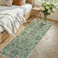 thumbnail image 2 of Wonnitar 2x6 Insect Kitchen Runner Rug, Ultra Thin Green Boho Floral Runners for Hallway, Soft Low Pile Washable Runner Rugs, Non Slip Rug Runner for Entryway Laundry, 2 of 8