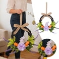 thumbnail image 2 of Easter Wreath For Front Door Handmade Floral Arrangement With Ribbon Bow And Greenery, 2 of 6