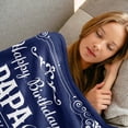 thumbnail image 2 of Yibo Happy Birthday Gifts for Papa Blanket Flannel Soft and Comfortable Anti-static Bed Sofa Blanket, 2 of 7