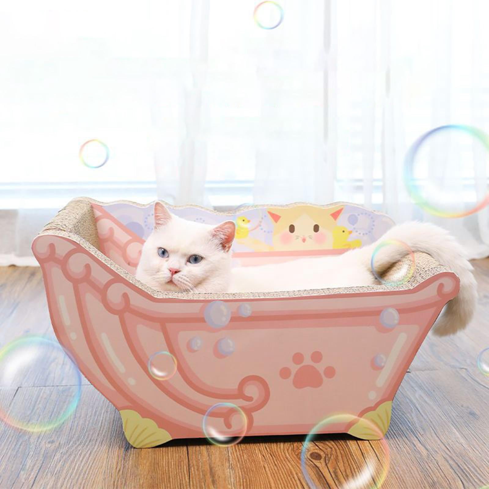 Cat Scratcher Sofa Lounger Couch Cat Scratch Pad for Kitten Indoor Cats Rest Pink
