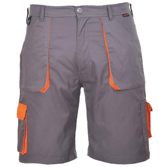 Portwest - Pantalón Corto Multibolsillos Texo Diseño Contraste para Hombre (Gris)
