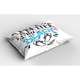 thumbnail image 2 of Ambesonne Saying Pillow Sham 2 Pack, Life is Better at the Beach, 36"x20", Magenta Azure Blue, 2 of 3