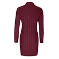 thumbnail image 6 of Sexlip Womens Cutout Crew Neck Long Sleeve Slim Knit Bodycon Maxi Dress Warm Stylish Office Everyday Outfit Red L, 6 of 6