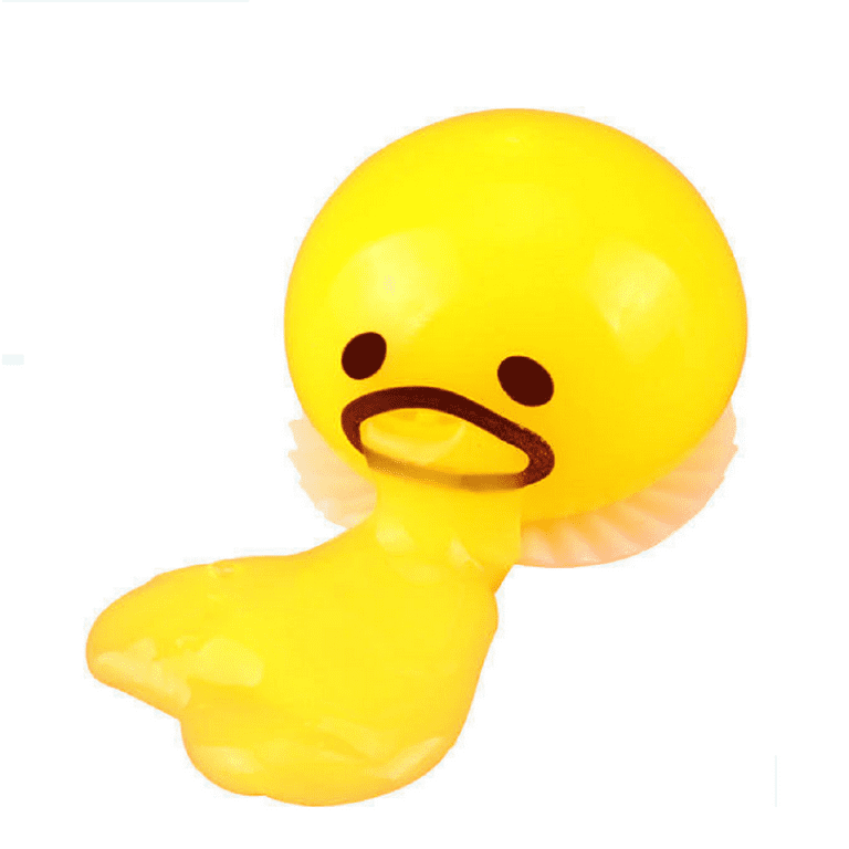 APODESS 6Pcs Yellow Round Sucking and Vomiting Egg Yolk, Vomiting  Disgusting Egg Yolk Stress Ball Toys, Stress Relief Toys,for Stress Relief  and Tricky Game,Prank Toys for Kids Adults 