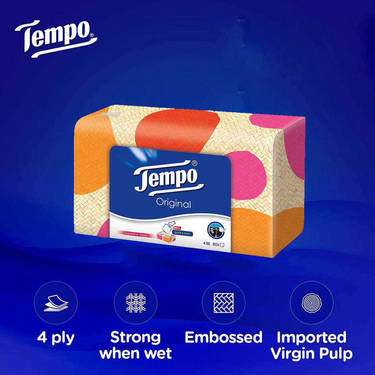 10 packs Genuine Tempo Pocket Tissues Paper 4 ply 4 flavors available 