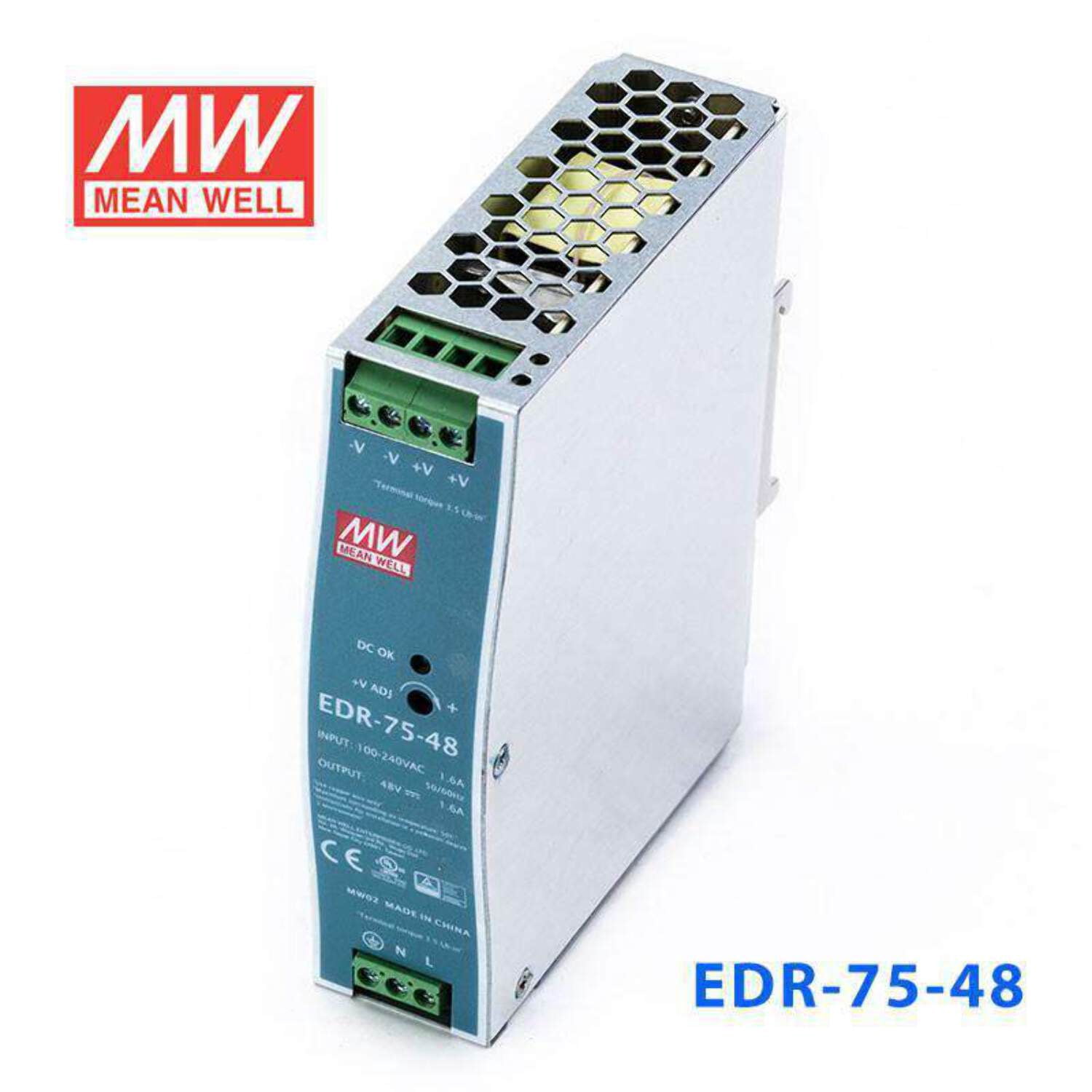 Mean Well EDR-75-48 Single Output Industrial Power Supply 75W 48V - DIN Rail