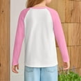 thumbnail image 3 of Resicozy Long Sleeve Shirts for Girls Fall Spring Color Block Crewneck Fashion Blouses Casual Winter Clothing Pink 7-8 Years, 3 of 5