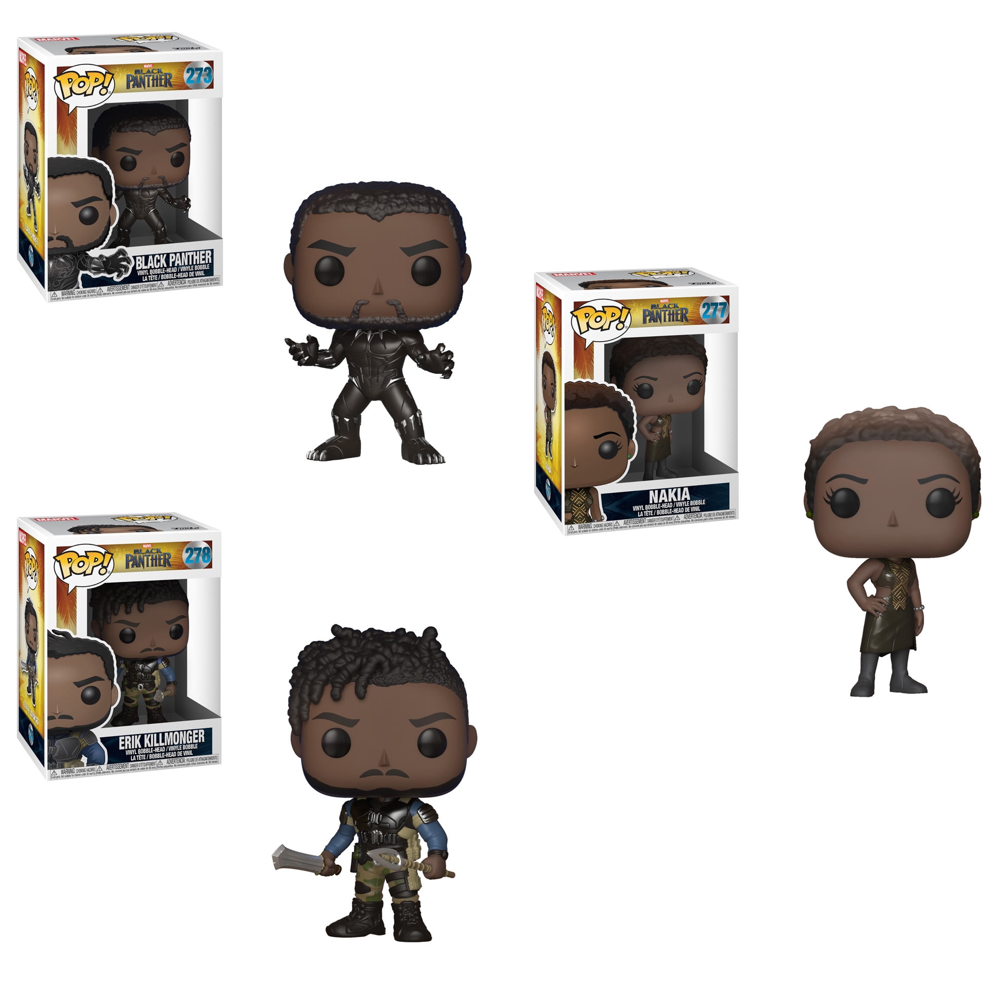 Funko POP! Movies Panther Collectors Set; Black Panther (Possible Limited Chase Edition), Nakia, Kimonger (Possible Limited Chase Edition) - Walmart.com