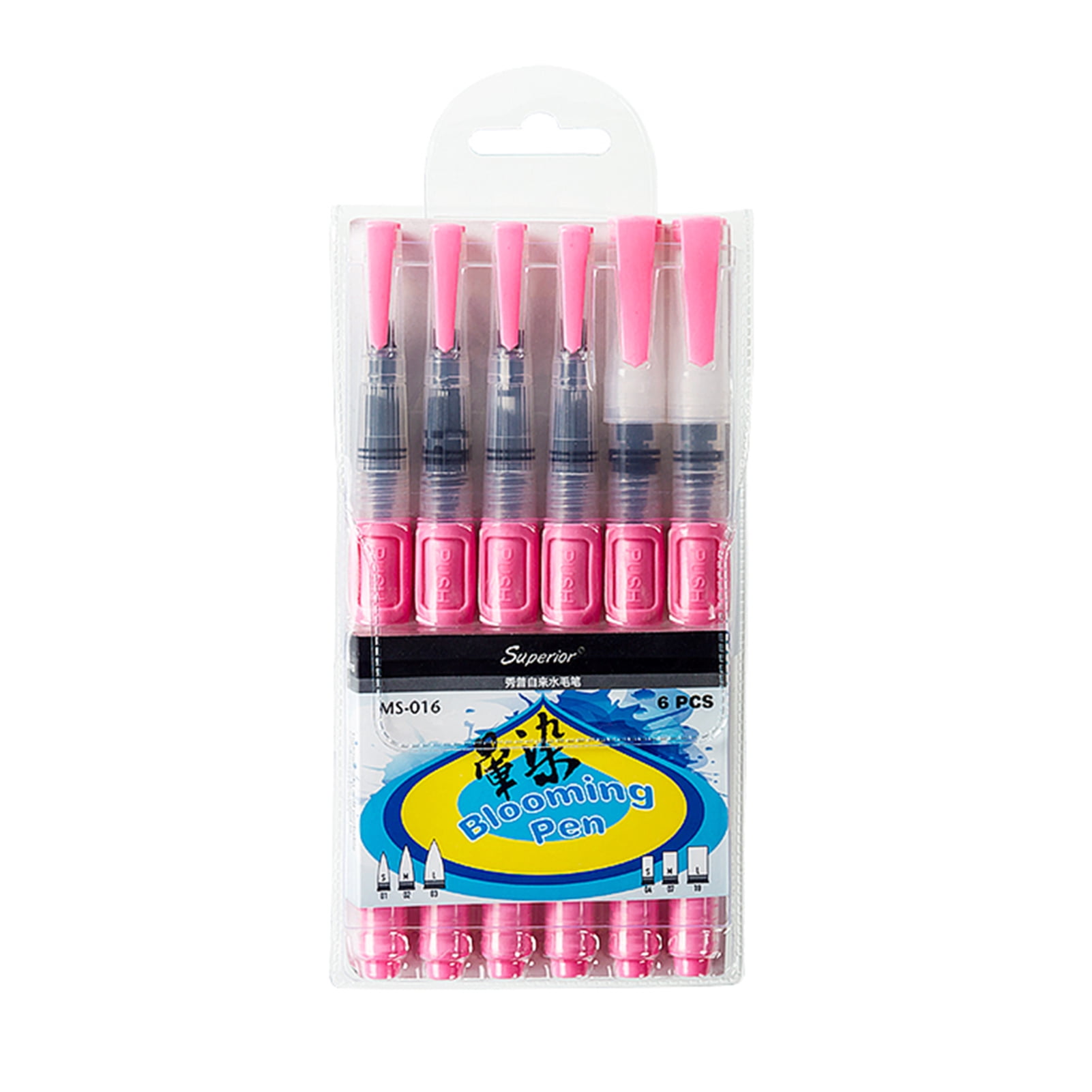 Htovila Watercolor Brushes 6 Pcs Refillable Watercolor Brush Pens Set for Painting Markers