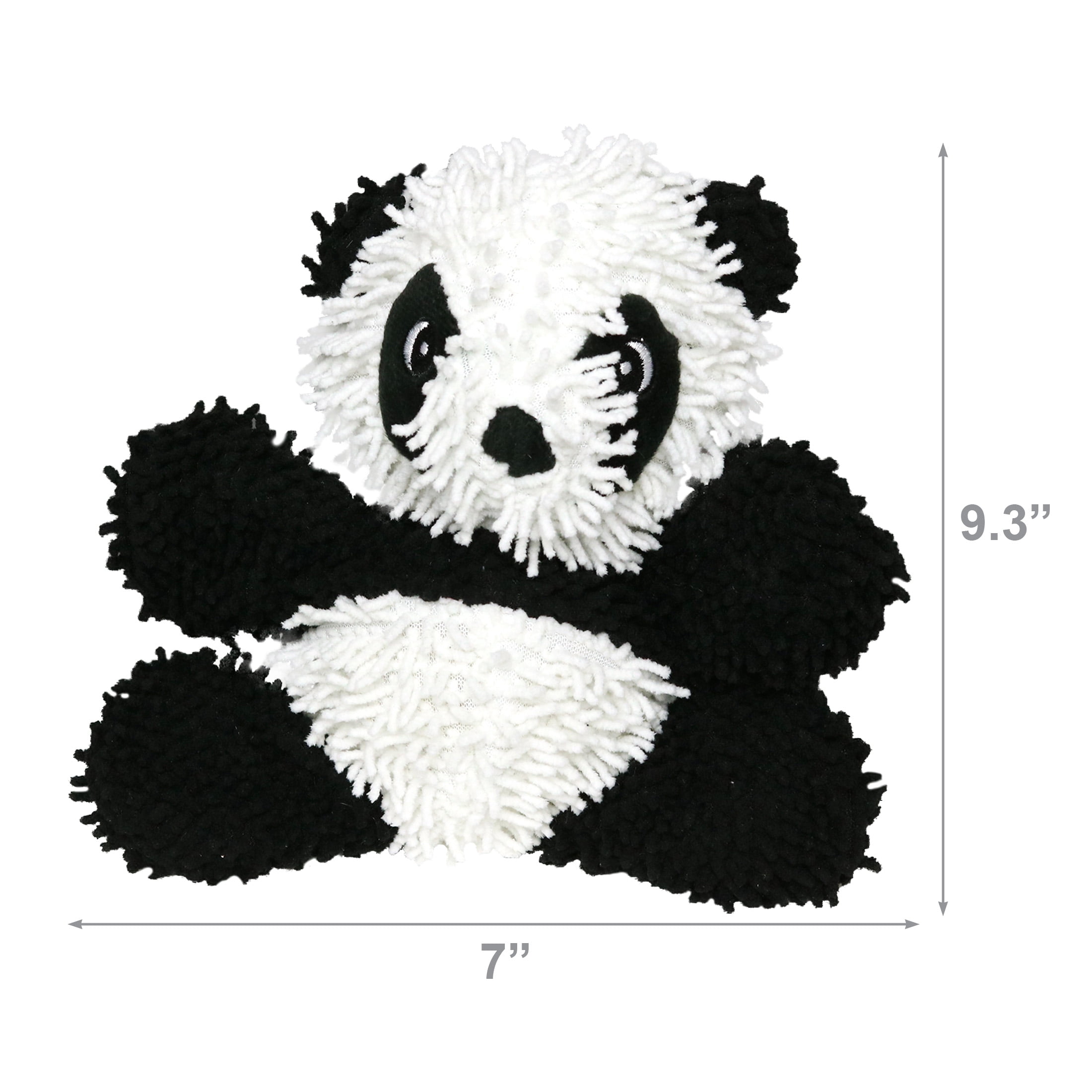 Mighty Microfiber Ball Med Panda Durable Plush Squeaky Dog Toy