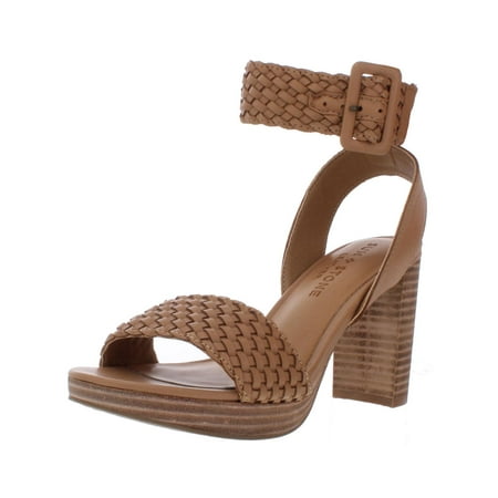 

Sun + Stone Womens Stefan Ankle Strap Heel Sandals Tan 5.5 Medium (B M)