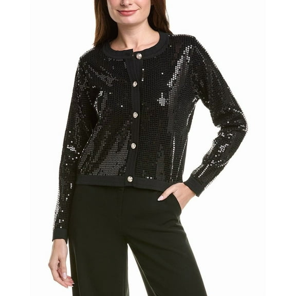Nanette Nanette Lepore womens Sequin Cardigan, s, Black