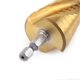 thumbnail image 3 of 1pc High Speed Steel Titanium Coated Step Drill Bit Spiral Flute Hex Shank Power Tools 4-32mm, 3 of 5