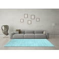 thumbnail image 3 of Ahgly Company Indoor Square Solid Light Blue Modern Area Rugs, 6' Square, 3 of 4