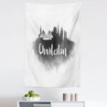 thumbnail image 1 of Charleston Tapestry, Smoky Style City Skyline Simplistic Illustration Modern Graphic Design, Fabric Wall Hanging Decor for Bedroom Living Room Dorm, 5 Sizes, Charcoal Grey White, by Ambesonne, 1 of 1